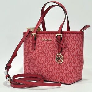 NWT Michael Kors Satchel Bag Jet Set Travel Extra-Small Logo Top-Zip Tote